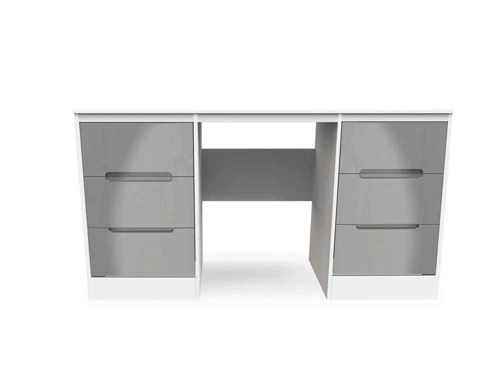 Welcome Monaco Gloss Double Pedestal Dressing Table (Assembled)