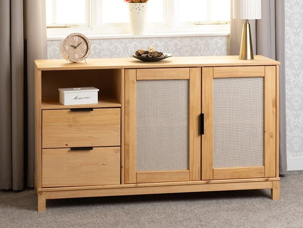 Seconique Corona Rattan and Pine 2 Door 2 Drawer Sideboard