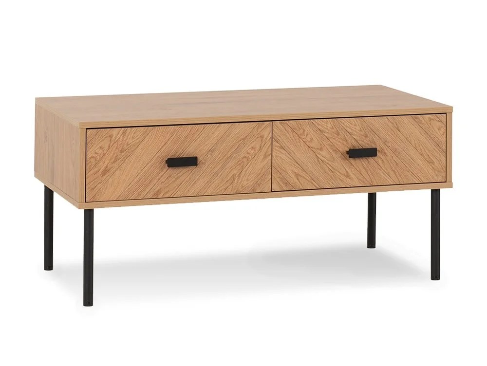 Seconique Leon Oak 2 Drawer Coffee Table