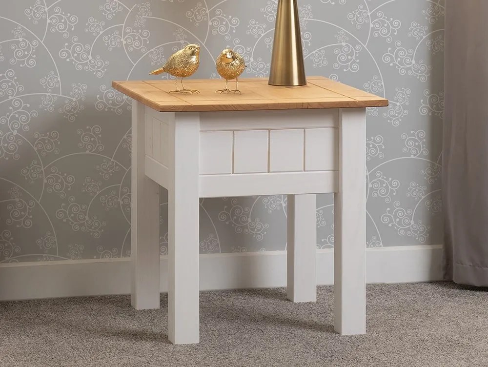 Seconique Panama White and Waxed Pine Lamp Table