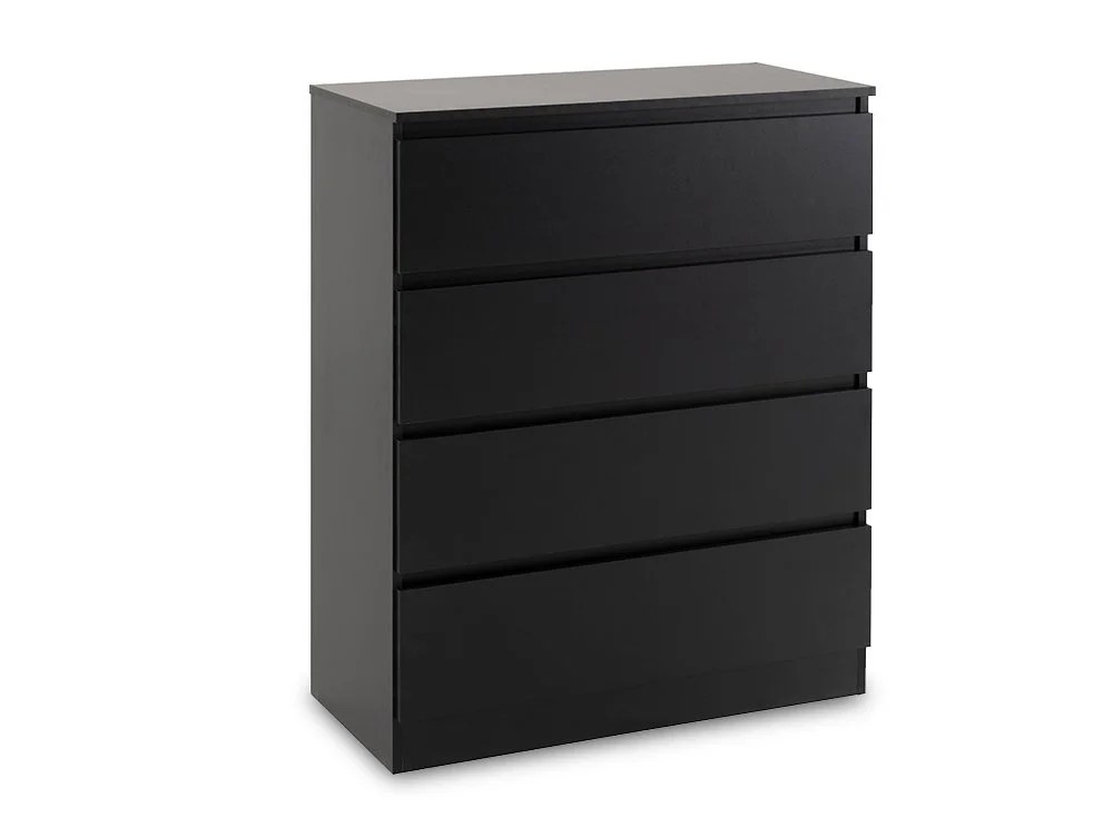 Seconique Malvern Black 4 Drawer Chest of Drawers