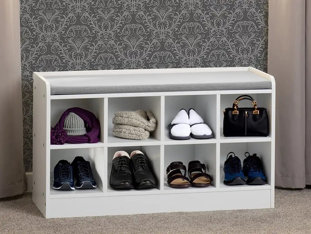 Seconique Portland White Shoe Bench