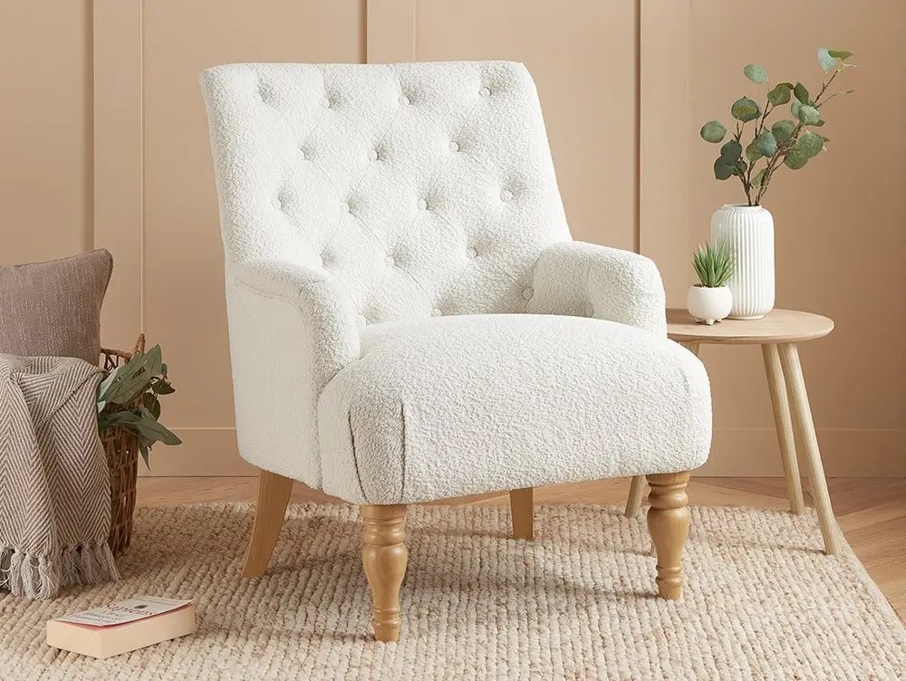 Birlea Padstow White Fabric Armchair