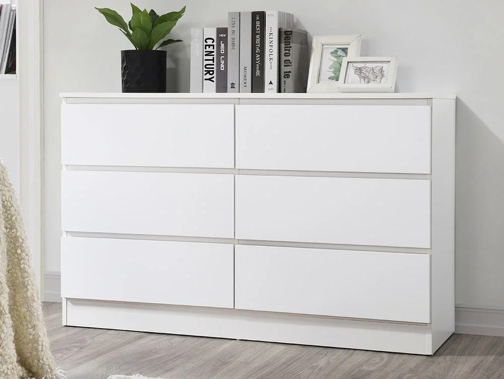 Birlea Oslo White 6 Drawer Chest of Drawers