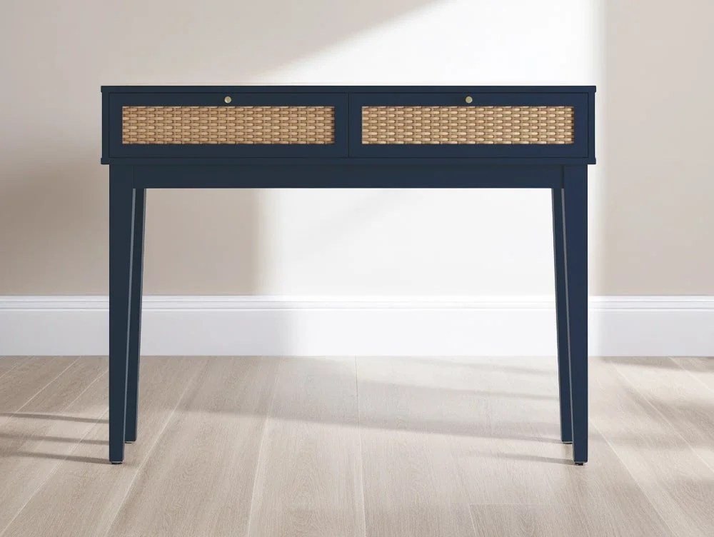 LPD Bordeaux Rattan and Blue 2 Drawer Dressing Table