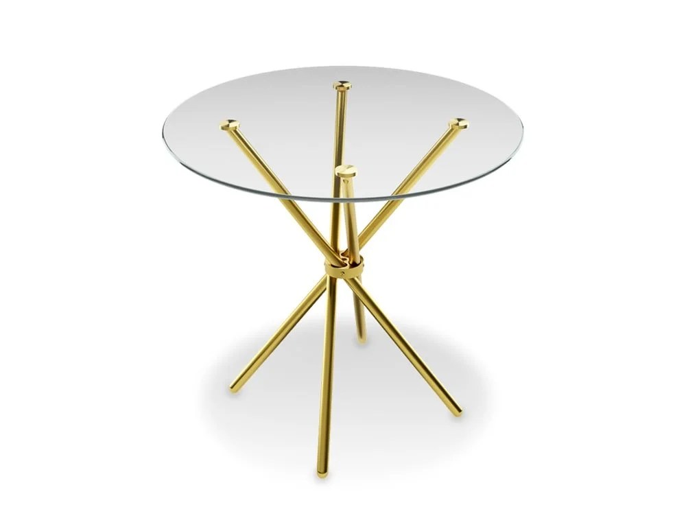LPD Casa 90cm Glass and Gold Dining Table