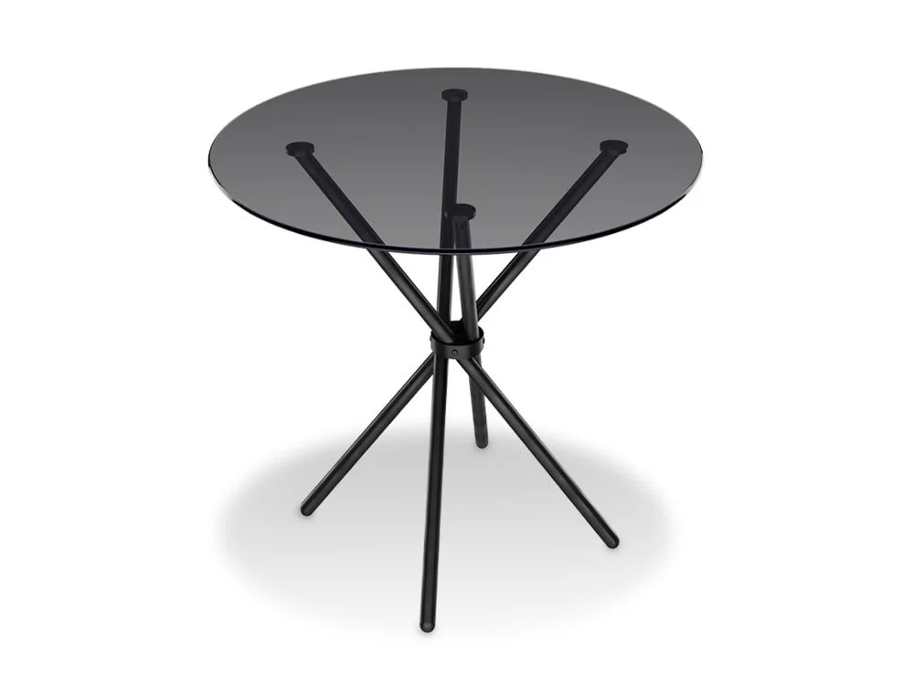 LPD Casa 90cm Smoked Glass and Black Dining Table