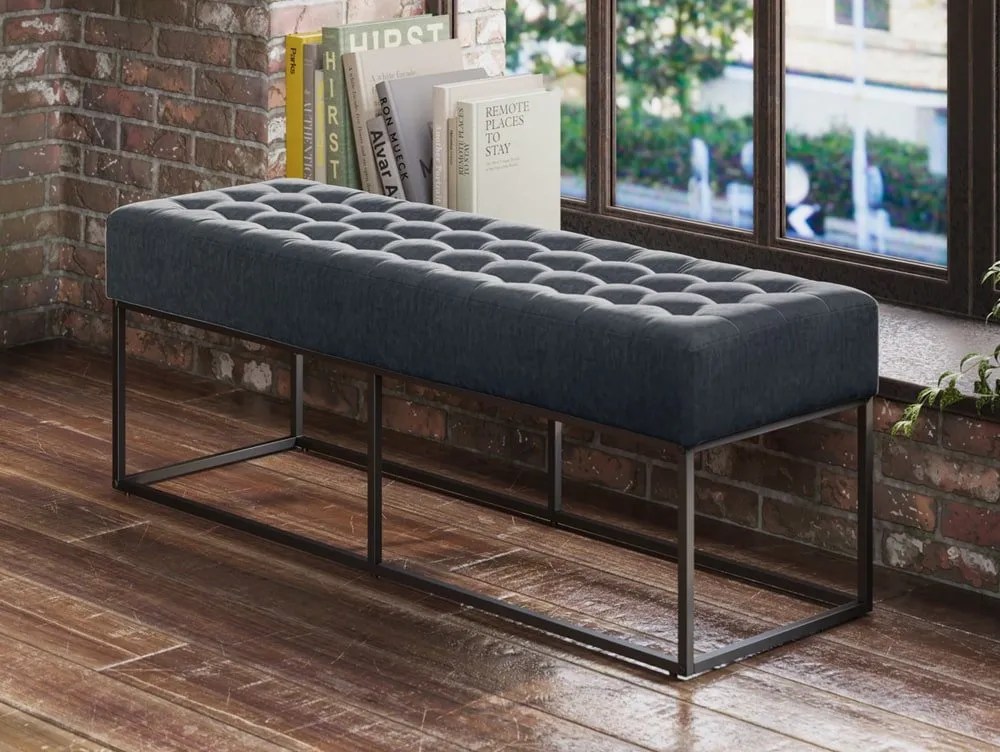 LPD Boden Steel Grey Fabric Bench