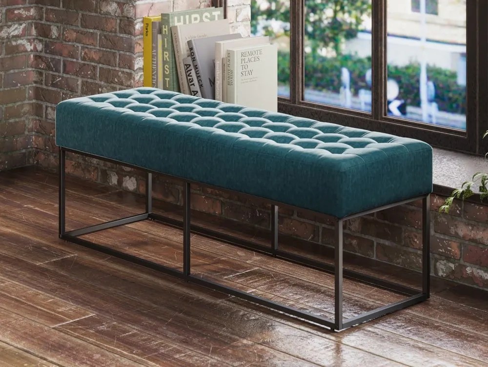 LPD Boden Yale Blue Fabric Bench