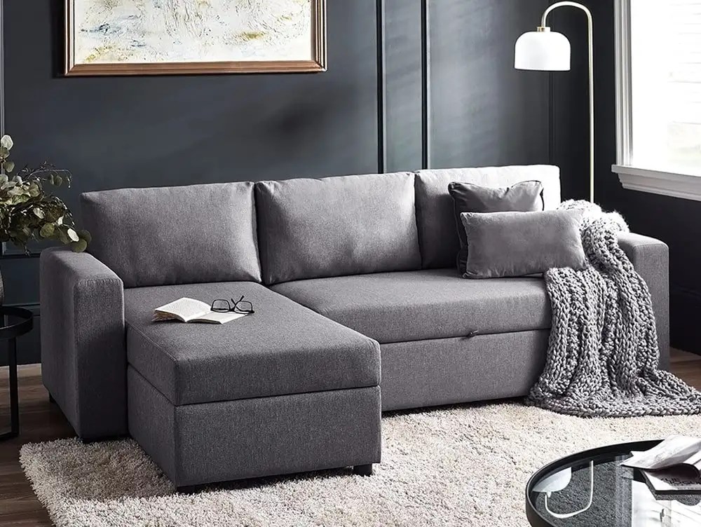 Julian Bowen Angel Grey Linen Corner Sofa Bed