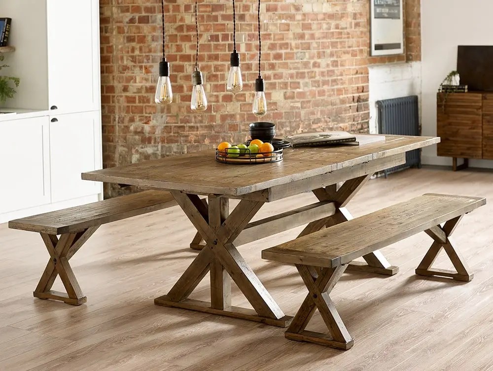 Julian Bowen Chatsworth 180cm Reclaimed Pine Extending Dining Table