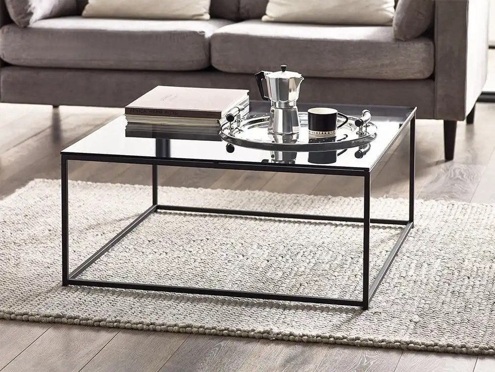 Julian Bowen Chicago Smoked Glass Square Coffee Table