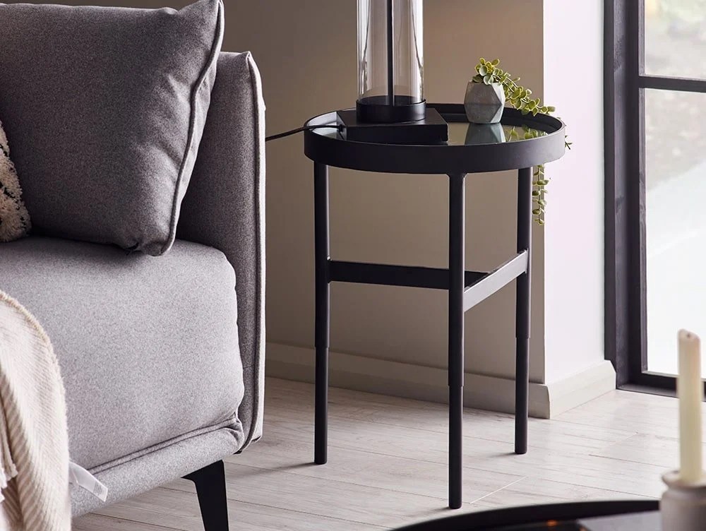 Julian Bowen Franki Mirrored Glass Lamp Table