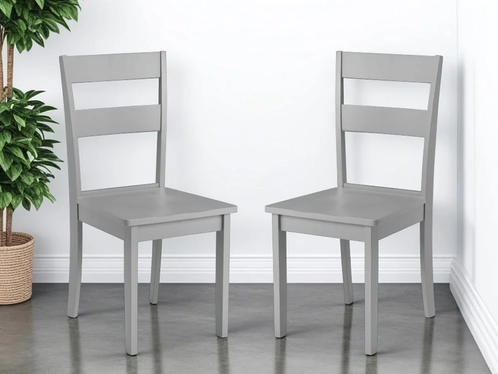 Julian Bowen Kobe Set of 2 Grey Wooden Dining Chairs