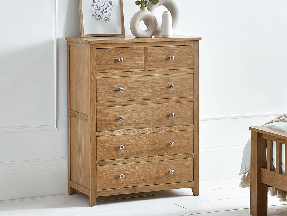 Julian Bowen Mallory Oak 4+2 Drawer Chest of Drawers