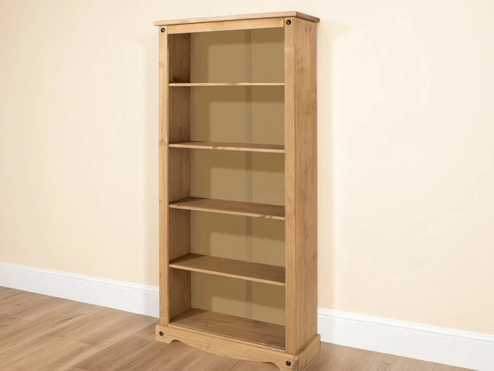 Core Corona Waxed Pine Tall Wooden Bookcase