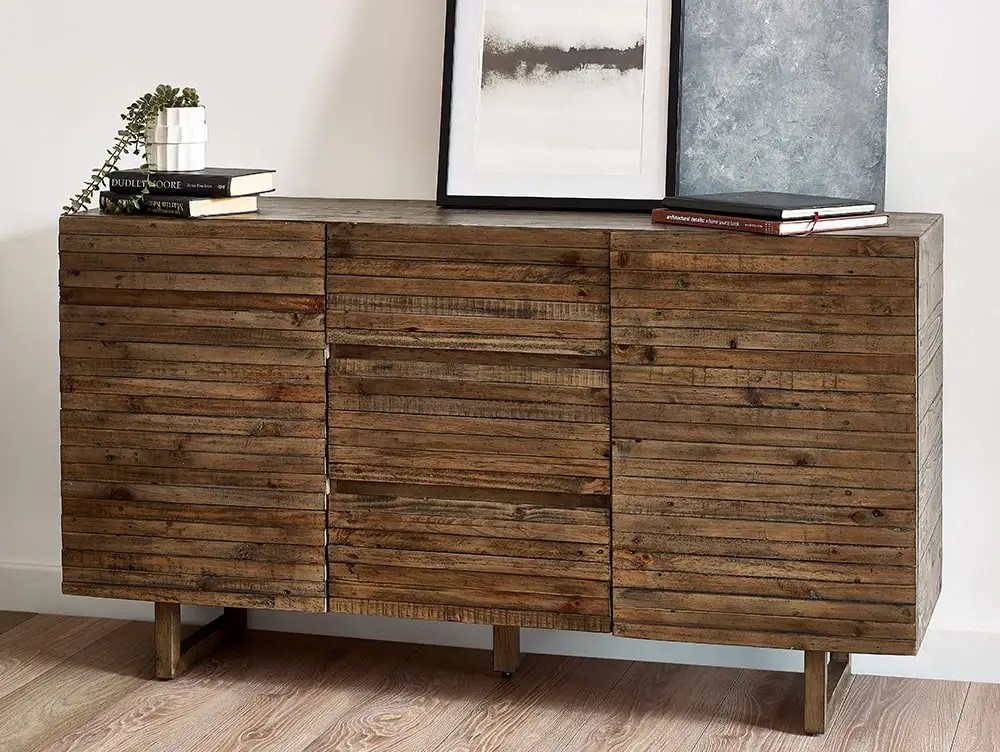 Julian Bowen Woburn Reclaimed Pine 2 Door 3 Drawer Sideboard