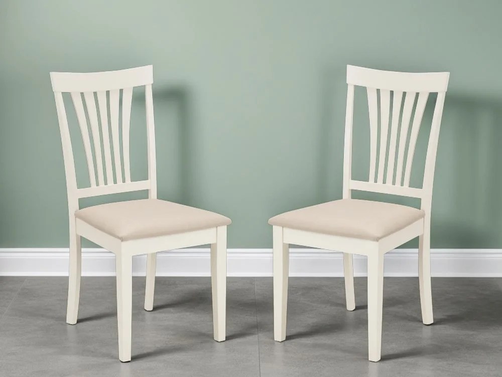 Julian Bowen Stanmore Set of 2 Ivory Dining Chairs