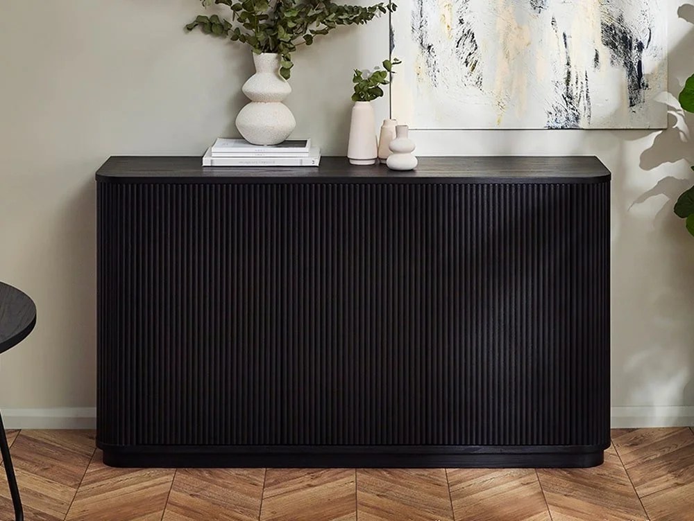 Julian Bowen Louis Black Ash 3 Door Sideboard