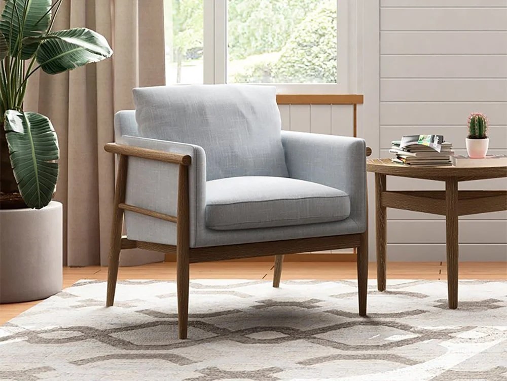 Kyoto Alfie Grey Fabric Accent Chair