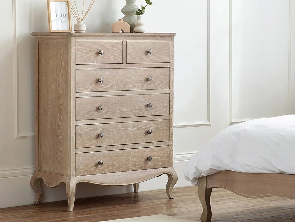 Julian Bowen Camille Limed Oak 4+2 Drawer Chest of Drawers
