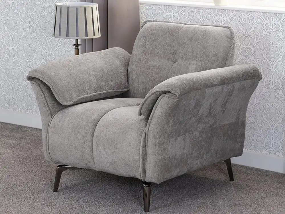 Seconique Amalfi Grey Fabric Armchair