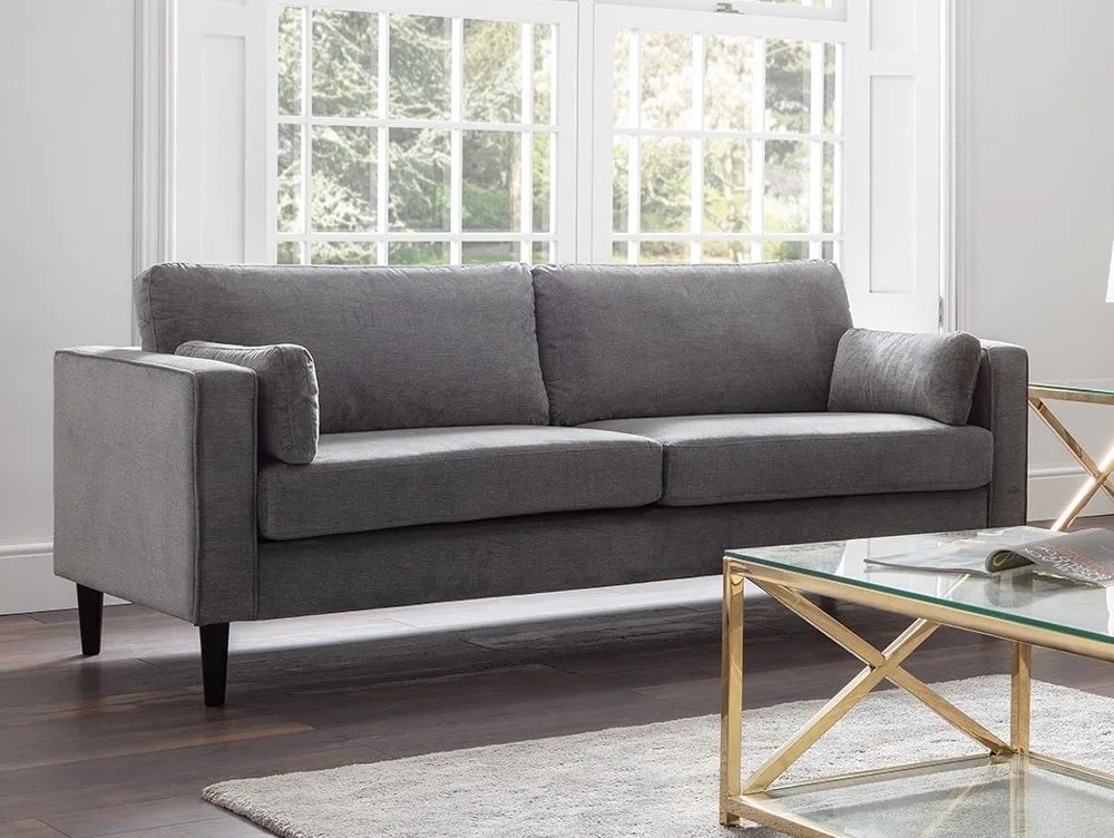 Julian Bowen Hayward Grey Chenille 3 Seater Sofa