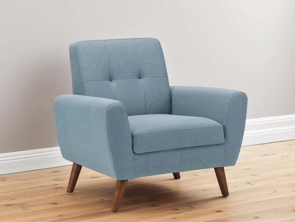 Julian Bowen Monza Blue Linen Armchair