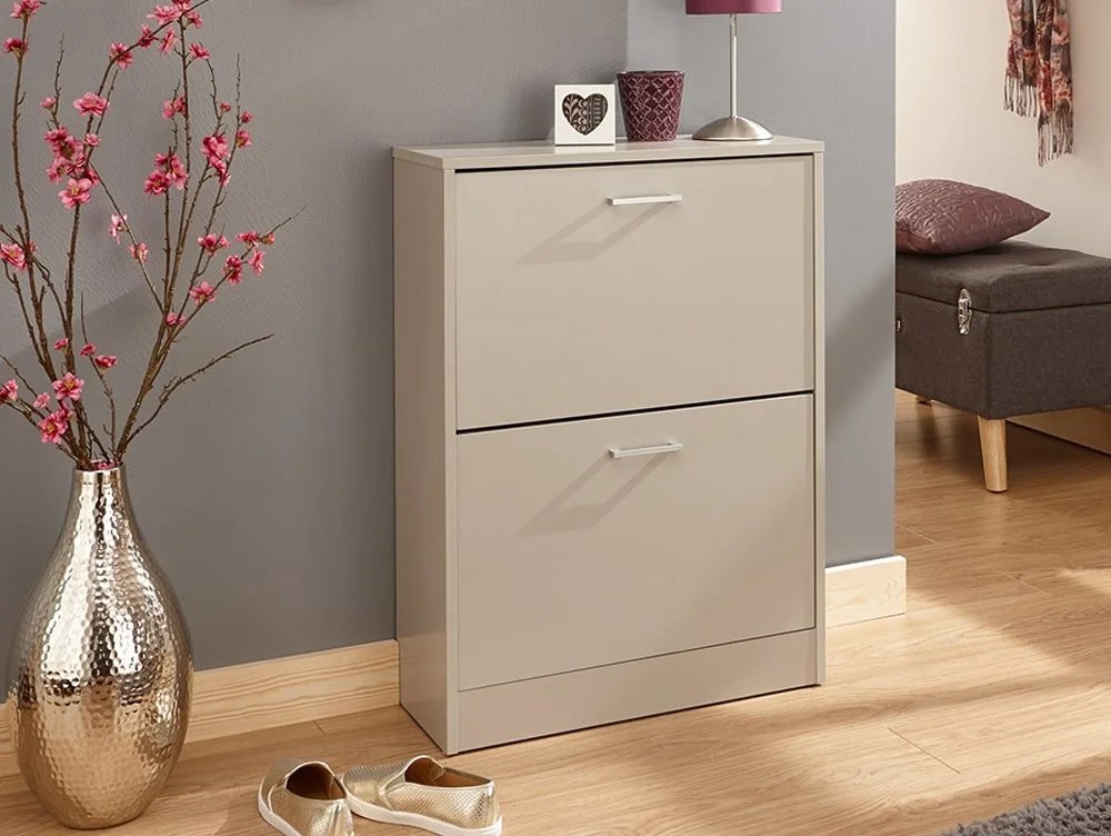 GFW Stirling Grey 2 Tier Shoe Cabinet