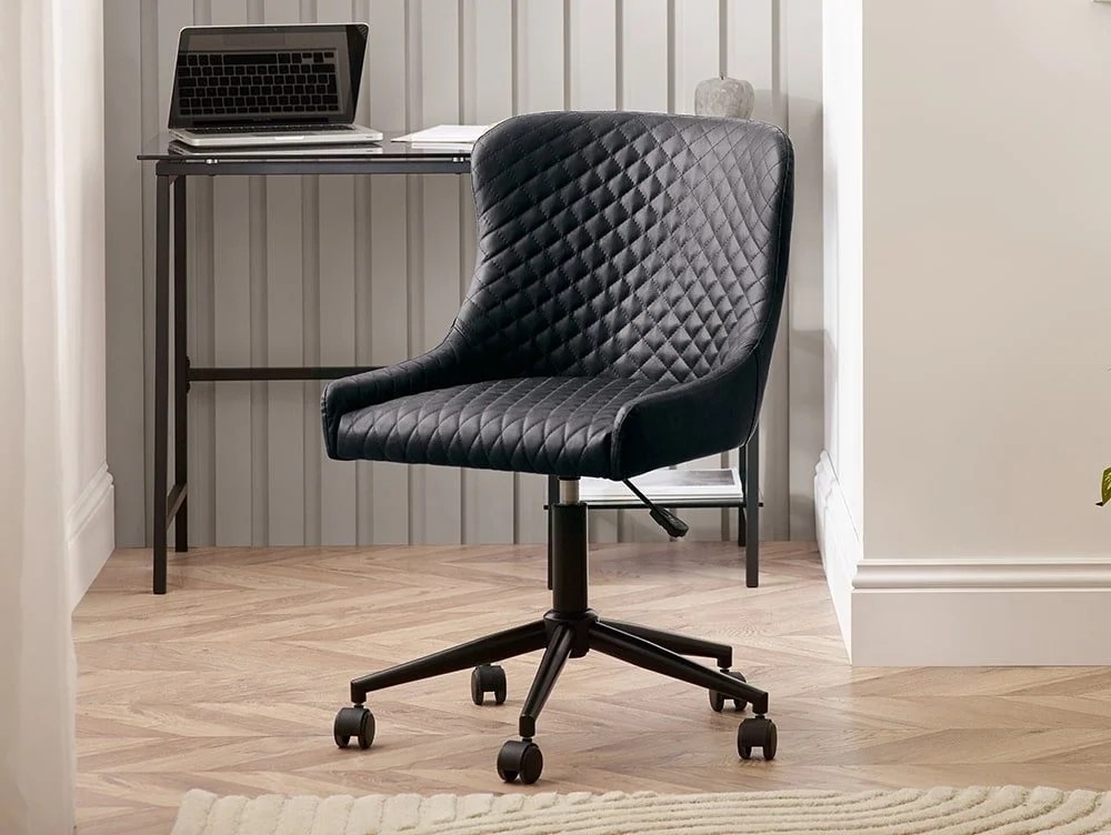 Julian Bowen Luxe Black Faux Leather Office Chair