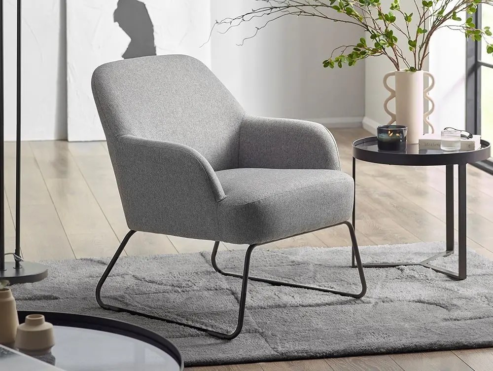 Julian Bowen Davos Grey Fabric Accent Chair