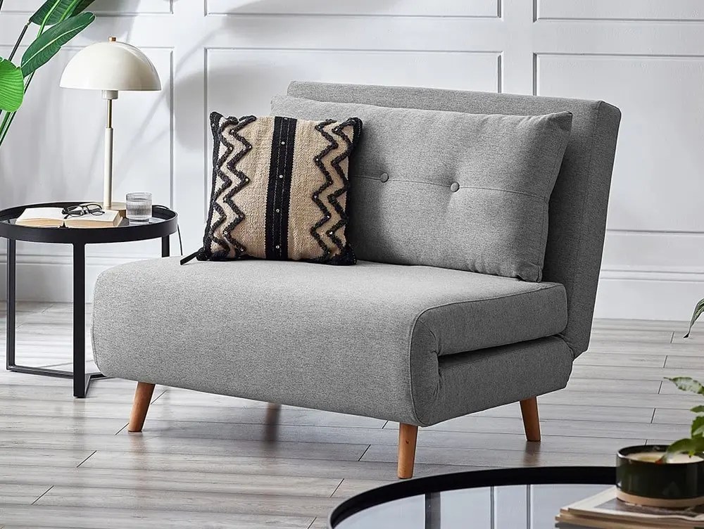 Julian Bowen Rowan Light Grey Fabric Sofa Bed