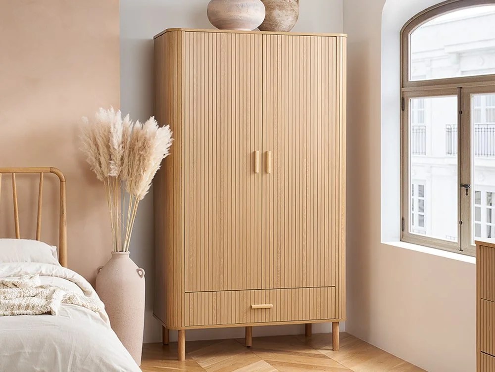 Birlea Axel Oak 2 Door 1 Drawer Wardrobe