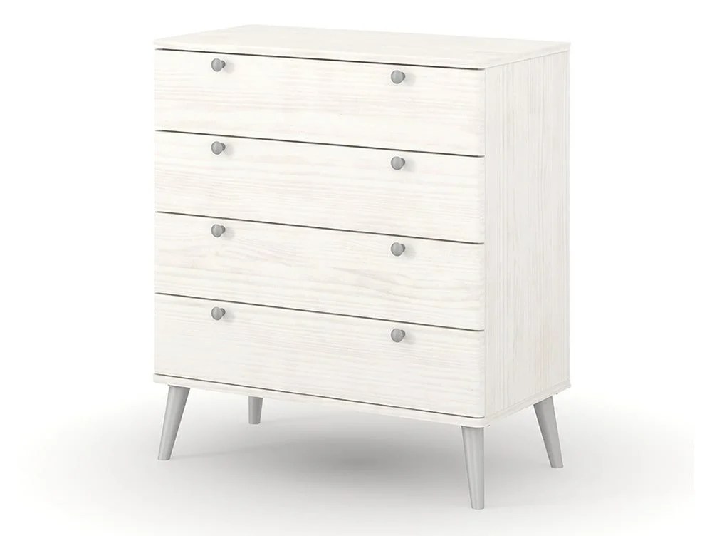 Core Augusta Curve White 4 Drawer Chest of Drawers
