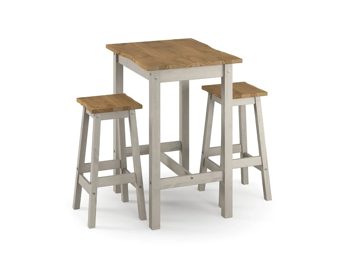 Core Corona Grey and Waxed Pine Small Rectangular Dining Table and Chairs Set