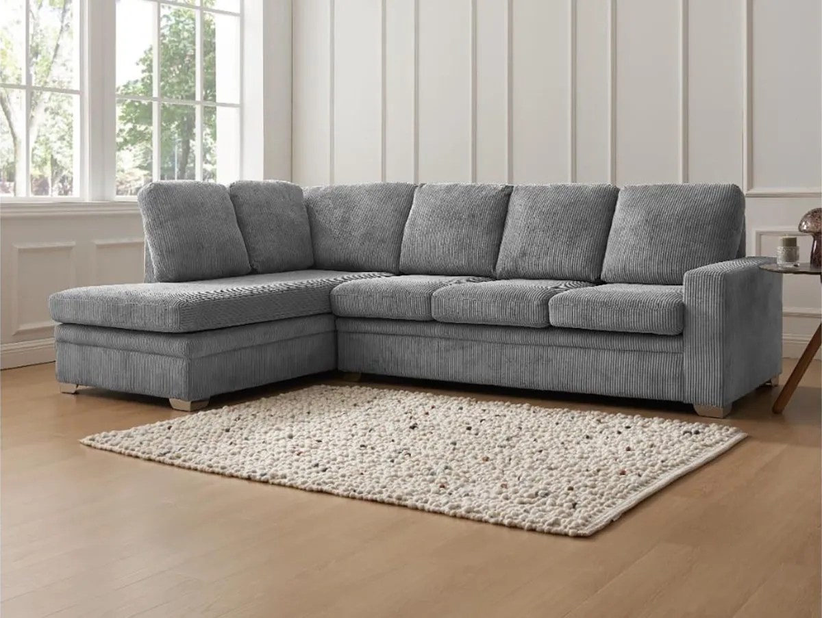 TGC Allison Grey Fabric Jumbo Left Hand Corner Sofa