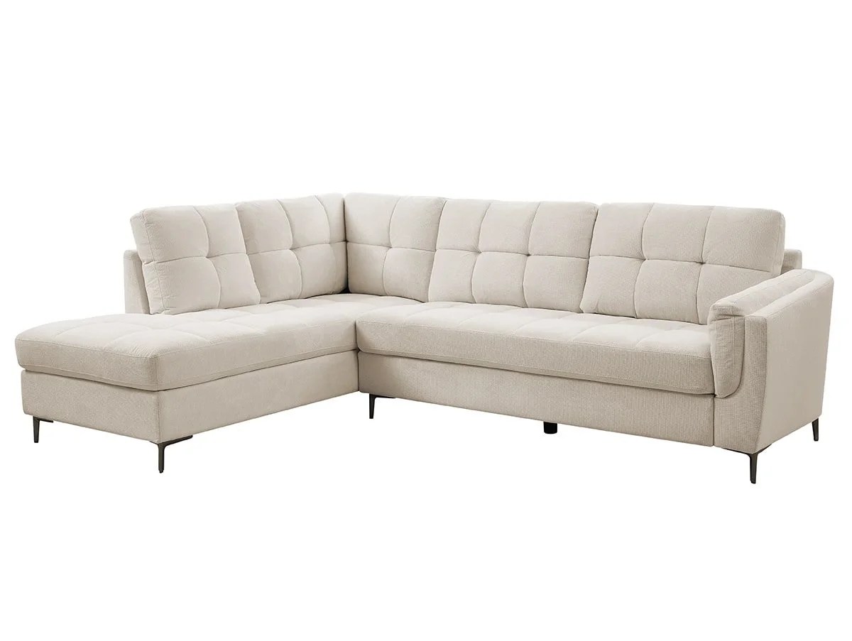 TGC Corey Beige Fabric Left Hand Corner Sofa