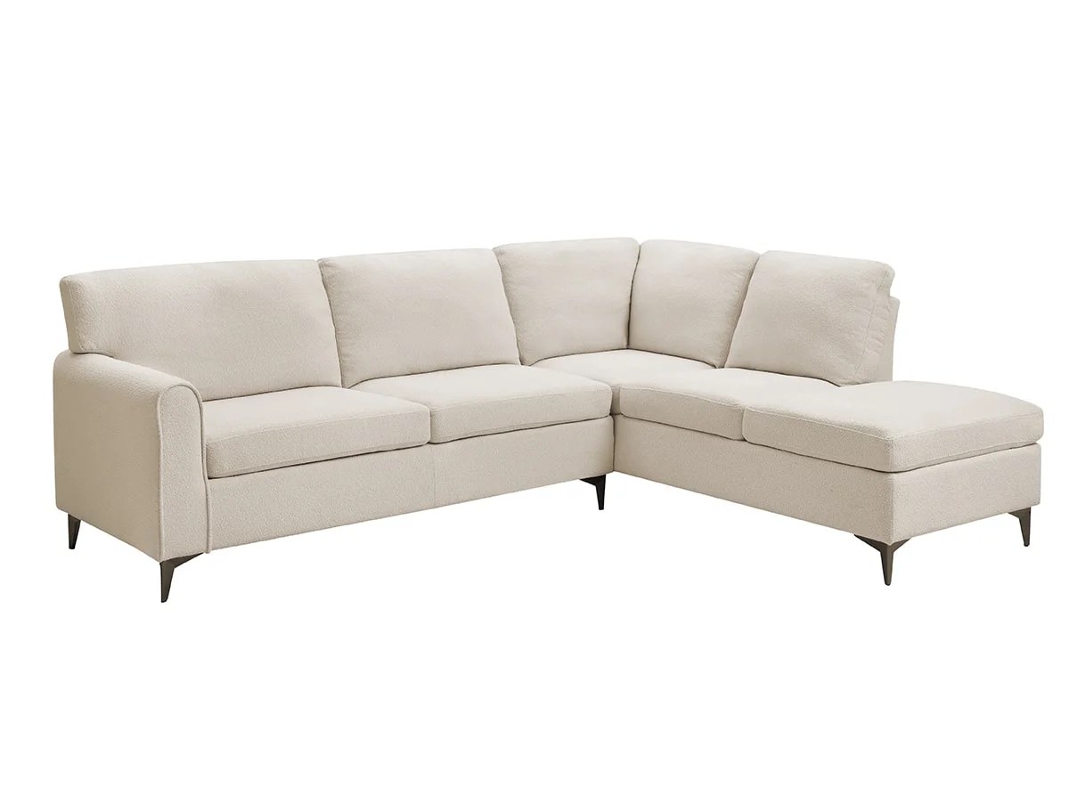 TGC Elise Beige Boucle Fabric Right Hand Corner Sofa