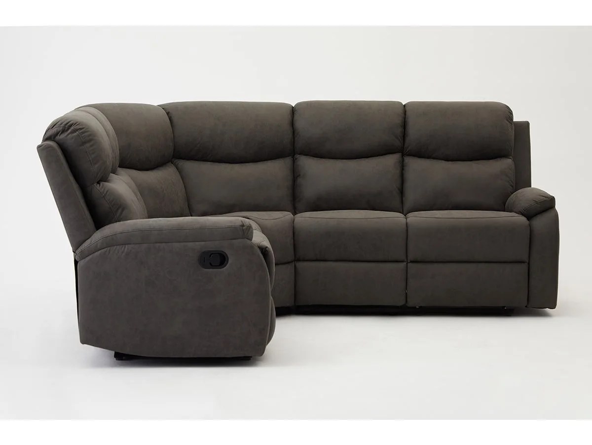 TGC Sonny Grey Faux Leather Corner Recliner Sofa
