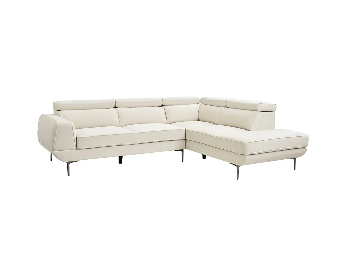 TGC Martina Cream Velvet Fabric Right Hand Corner Sofa