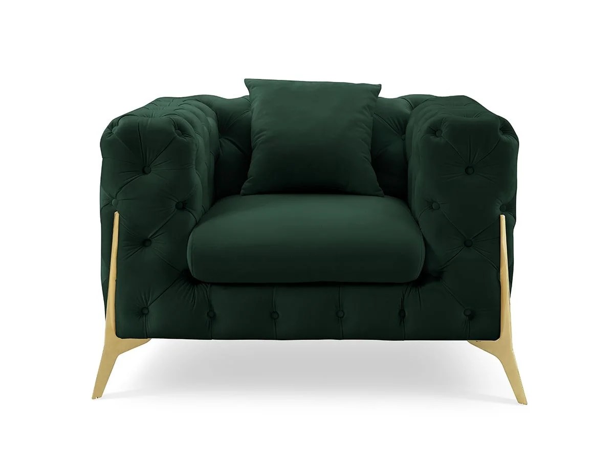 TGC Panther Green Velvet Fabric Chair