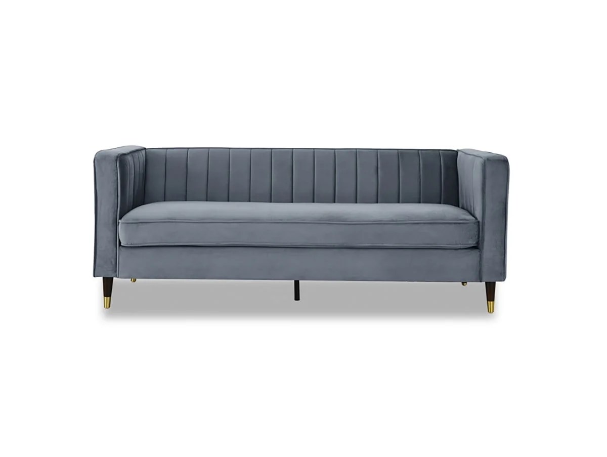 TGC Tammy Grey Velvet Fabric 3 Seater Sofa
