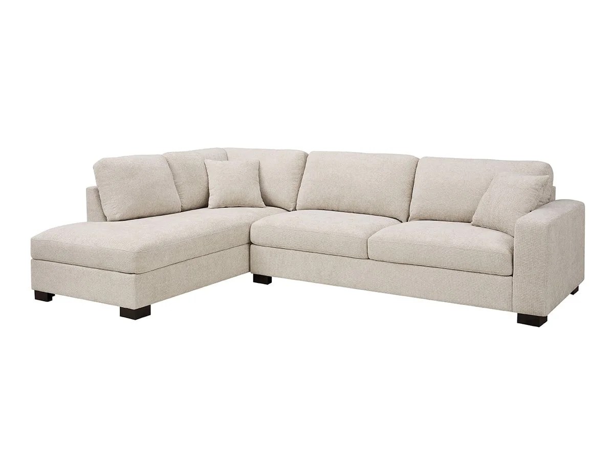 TGC Tracey Beige Chenille Fabric Left Hand Corner Sofa