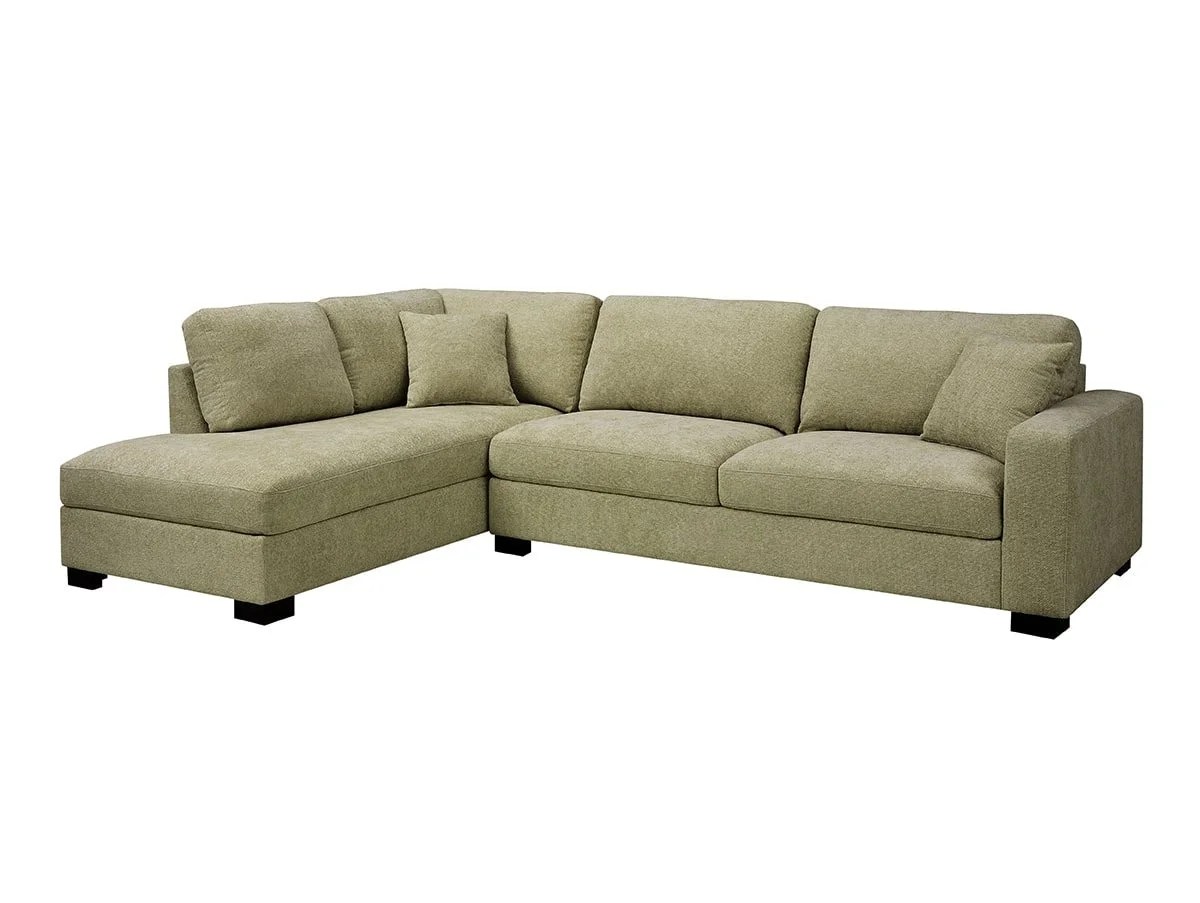TGC Tracey Green Chenille Fabric Left Hand Corner Sofa