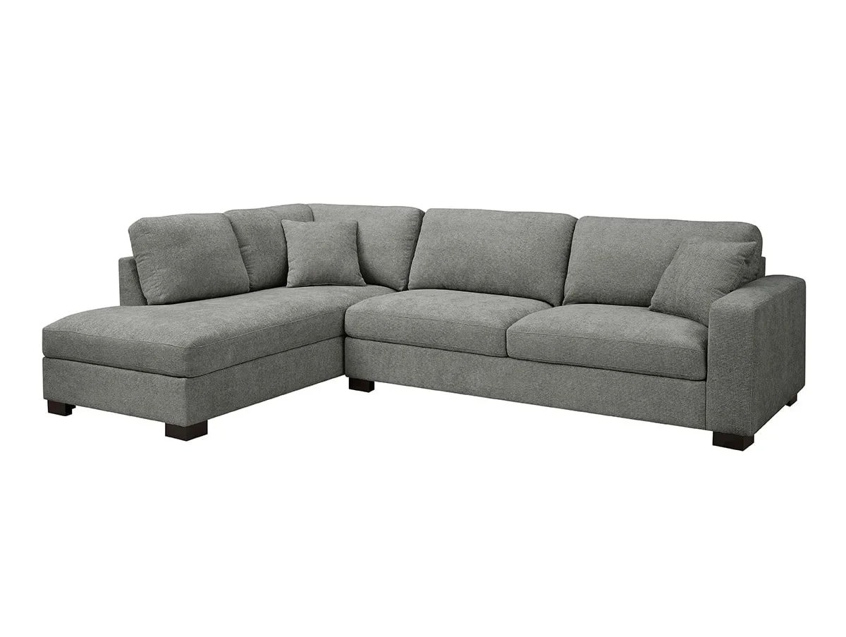 TGC Tracey Grey Chenille Fabric Left Hand Corner Sofa