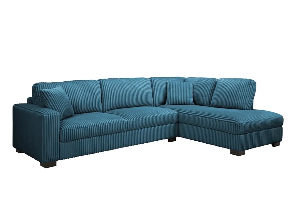 TGC Tracey Blue Cord Fabric Right Hand Corner Sofa