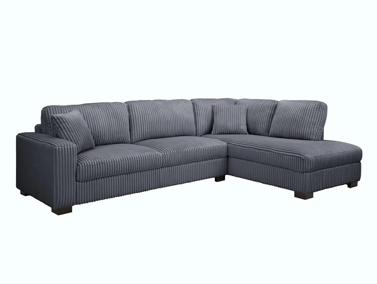 TGC Tracey Grey Cord Fabric Right Hand Corner Sofa