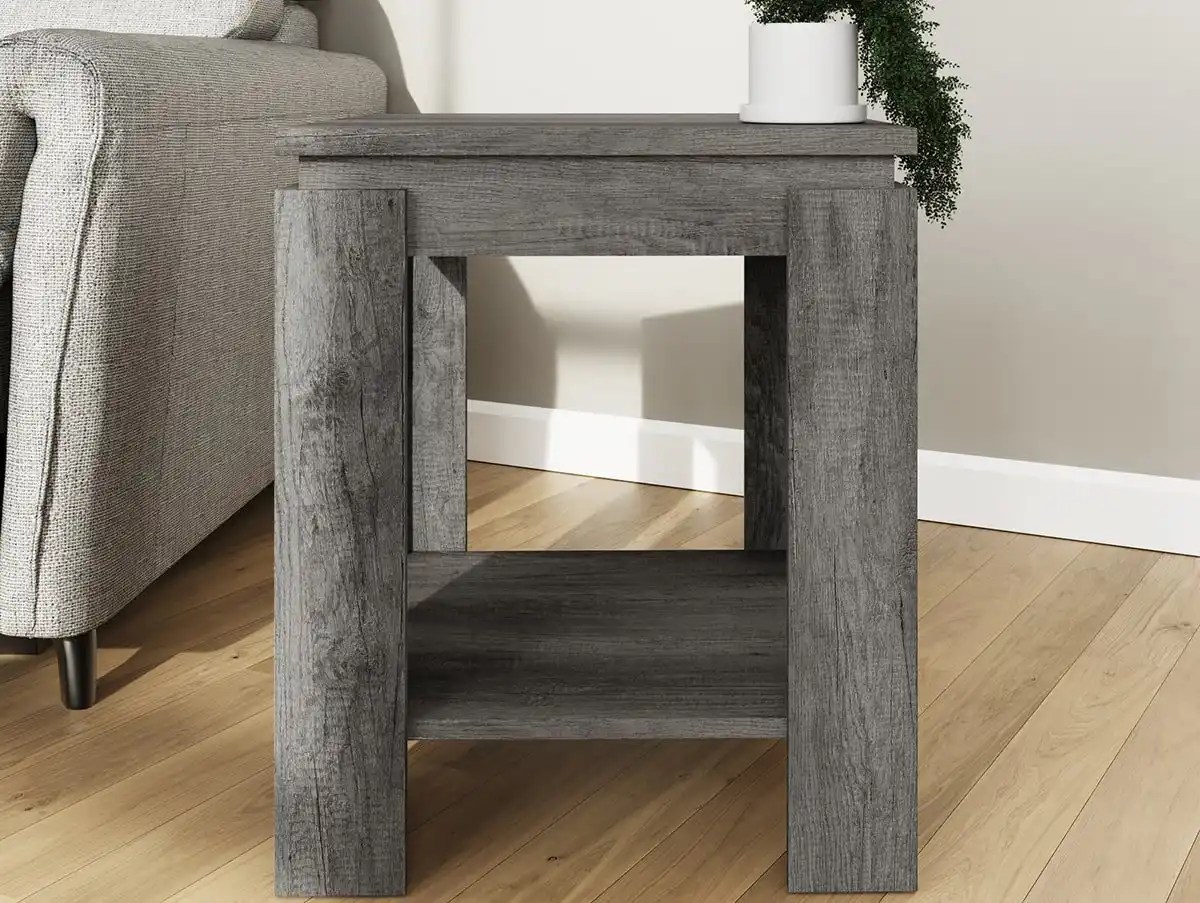 GFW Canyon Charcoal Grey Lamp Table
