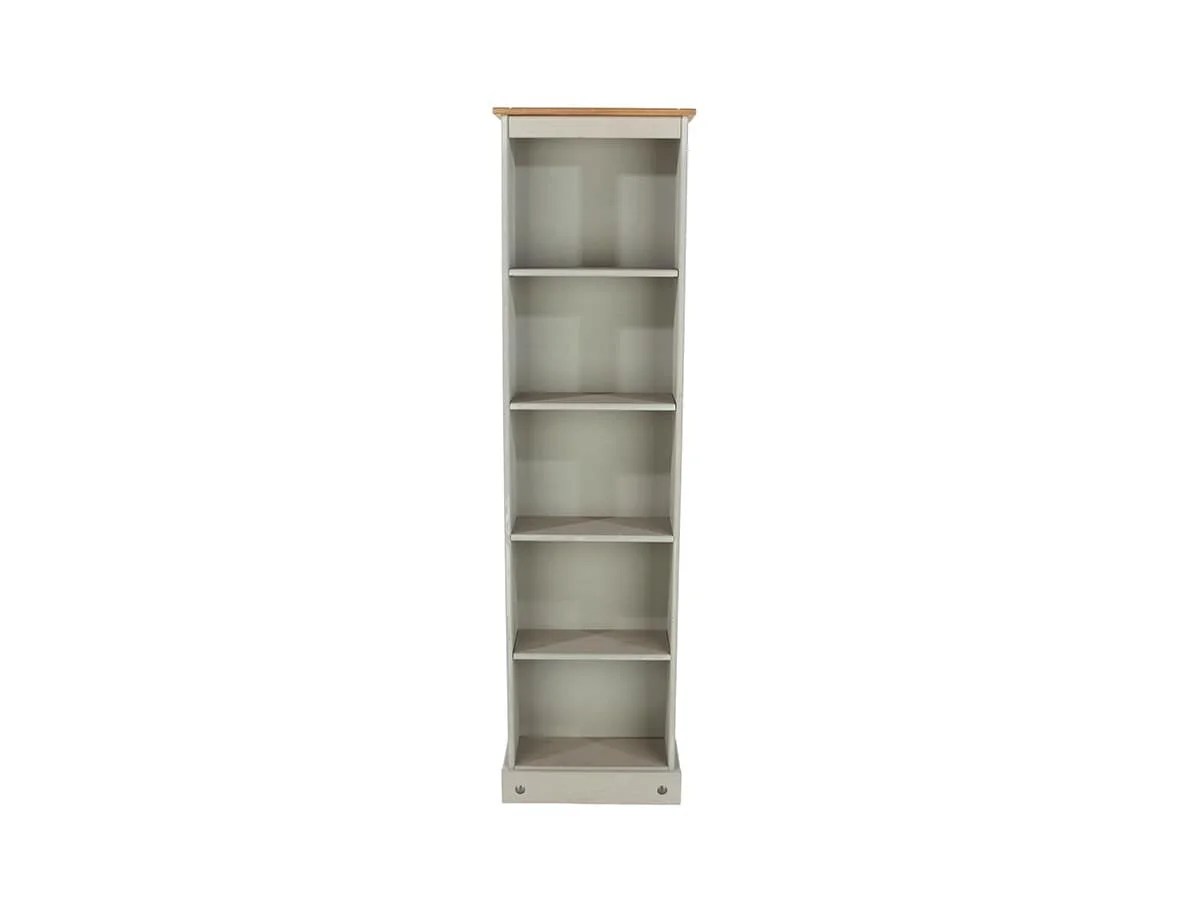Core Corona Grey and Waxed Pine Tall Narrow Bookcase