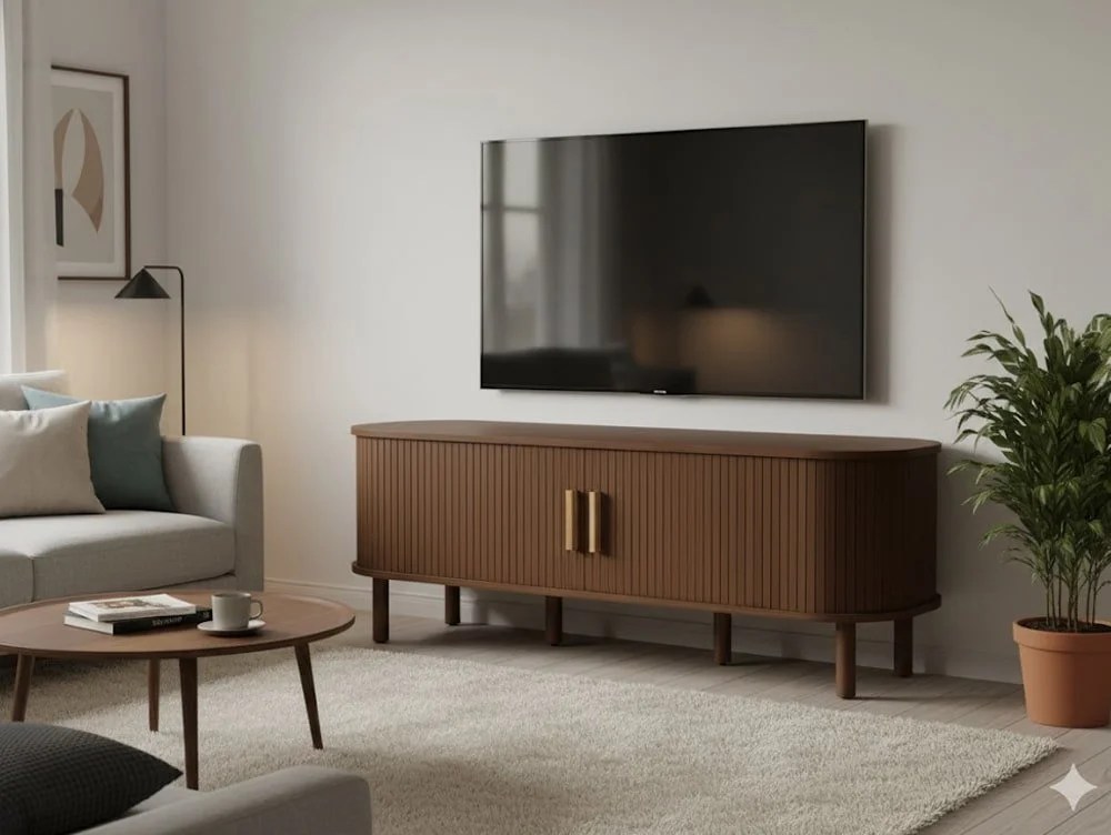 Birlea Axel Walnut 2 Door TV Cabinet